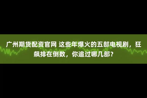 广州期货配资官网 这些年爆火的五部电视剧，狂飙排在倒数，你追过哪几部？